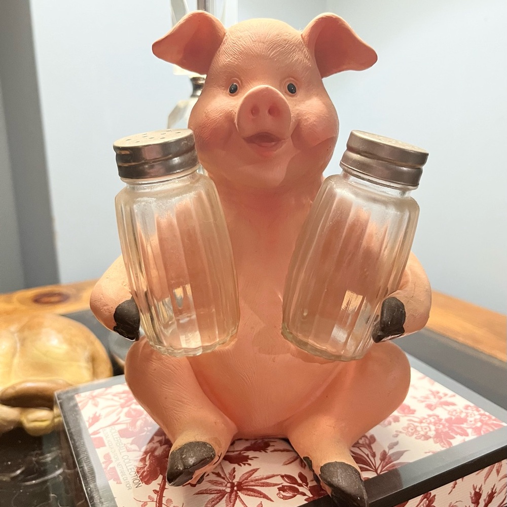 Pig Salt and Pepper Shaker Holder DWK Corp Porcine GUC
